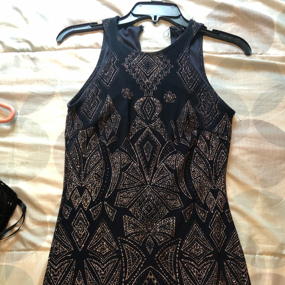 blue and rose gold bodycon hoco dress xs